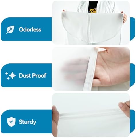 Garment Bags for Hanging Clothes PEVA 6 Pack Mixed Sizes Translucent - Image 4