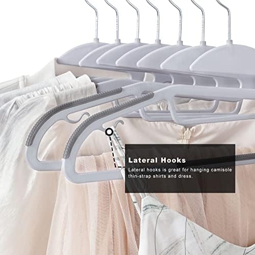 BAGAIL Plastic Hangers 100 Pack with Non-Slip Design,0.2 Inches Thick, 360°Swivel Hook Space Saving Organizer for Bedroom Closet,Shirts,Pants(Grey- S Shaped) - Image 6