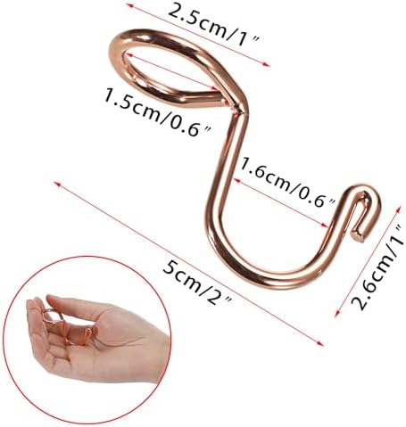 Sumnacon Cascading Hanger Hooks for Velvet Wooden Hangers, 30Pcs Rose Gold - Image 3