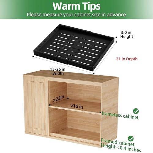 PAKETA 4 Pack Expandable Pull Out Cabinet Organizer,21" Deep - Image 2