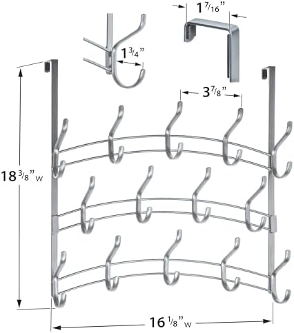 LYNK PROFESSIONAL® HOME™ Over the Door Hooks - 28 Hook – Over the Door Coat Rack - Over the Door Hanger - Hanging Towels or Clothes - Bathroom, Bedroom, Laundry Room - Lifetime Ltd. Warranty, Platinum - Image 6