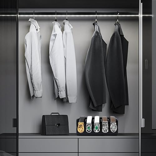 GTI Belt Organizer, 5 Compartments Belt Organizer for Closet and Drawer, Bamboo Display Case for Tie and Belt, Belt Storage Organizer for Men Women (Black) - Image 5