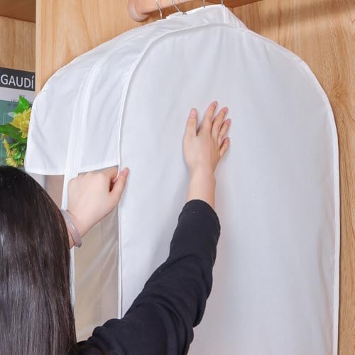 32" Cotton Garment Bag for Hanging Clothes, Short, 3 Pack Suit Bag - Image 4