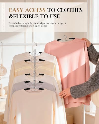 6 Layer Space Saving Shirt Hangers Multi Coat Hangers 4 Pack - Image 2