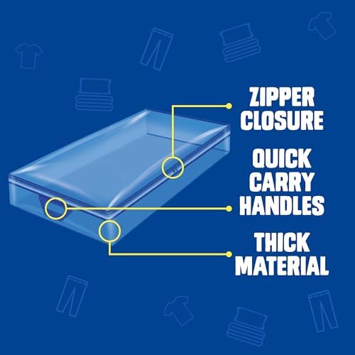 Ziploc Flexible Totes, Underbed Size, 17 Gallon, 2 Count Organizing Tote with Zipper and Built‑In Handles, Flexible & Stackable Clothing and Home Storage Bag - Image 4