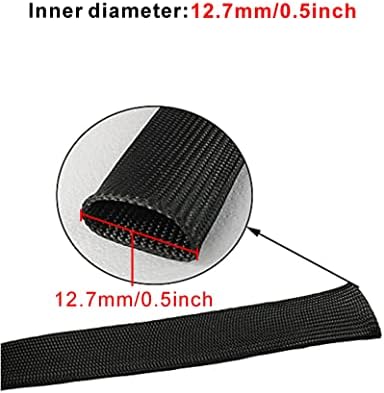Wire Heat Shield Automotive Heat Shield Sleeve Fuel Line Heat Shield Auto Hose Spark Plug Wire Cover Protectors Boots Roll 2500 Degree for Car&Auto Wire Loom Brake Cable (Black1/2"I.D.X10FT) - Image 5