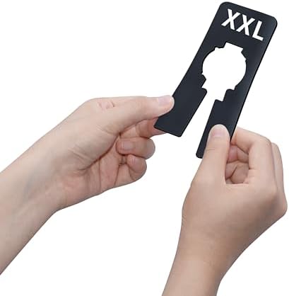 Vantasii 40 Pack Rectangular Black Plastic Clothing Size Closet Rack Dividers Hangers, Preprinted in 8 Sizes XXS, XS, S, M, L, XL, XXL, XXXL (2.5”x 5”, Inner Diameter 1.38”) - Image 3