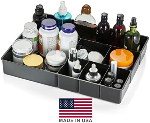 Officemate Deep Drawer Organizer Tray, 8 Compartments, 2 1/4" H x 15 1/8" W x 11 1/2" D, Black (Pack of 6) - Image 4