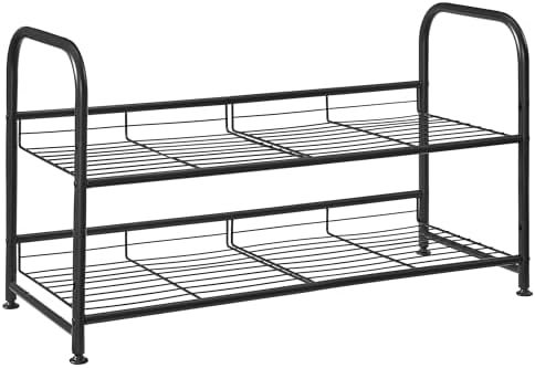 SONGMICS 2-Tier Stackable Metal Shoe Rack, Holds Up to 8 Pairs of Shoes by SONGMICSbySONGMICSHOME