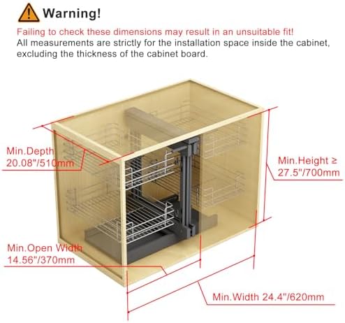 VADANIA Blind Corner Pull Out Organizer for 32" Cabinet, Soft Close - Image 2