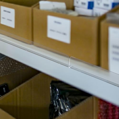 Nalwort 52 Pcs Retail Gondola Shelving Front Fence, Clear PET Shelf Fence with 1/4" Holes and Screws, Front Lips Barrier for Retail Store Display Rack, 1.5" H x 36" L - Image 6