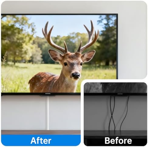 Delamu 56.7in Cord Hider, Wire Covers for 3-4 Cords on Wall, Premium Cable Hider Cord Covers for Wires, Paintable Cable Management Wire Hiders for TV, Cable Cover Raceway Kit, W1.18x H0.6in, White - Image 5