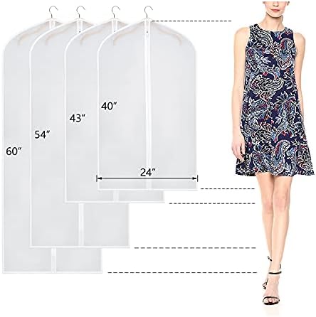 Zilink Garment Bags for Long Dresses Translucent Suit Bag 60 in, 6 Pack - Image 2