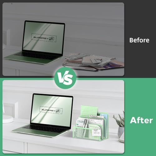 Mail Organizer Countertop for Desk, Mail File Holder with 3-Slot, Green - Image 7