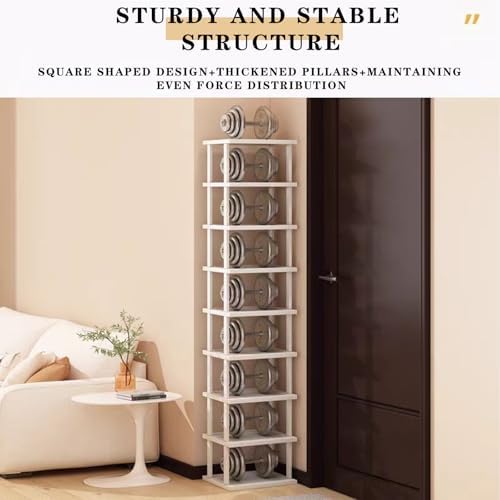 SAN HE 7-Tier Modern Bamboo Shoe Rack - Vertical, Slim, Space-Saving Shoe Organizer for Small Spaces, Closet, Entryway, Corner, Garage, Bedroom - Image 6