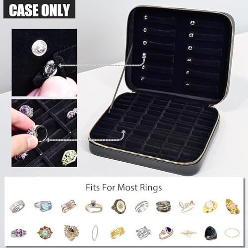 Large Capacity Ring Organizer Case for 90+ Rings & Jewelry Display - Image 2