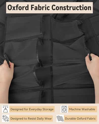 dodowin Over the Door Shoe Organizer, 16 Mesh Pockets, 4 Hooks, Black - Image 4