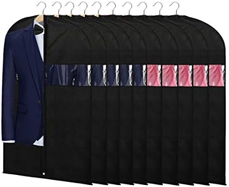 KEEGH 40 in Suit Bags for Closet Storage, Black, Set of 10 by KEEGH
