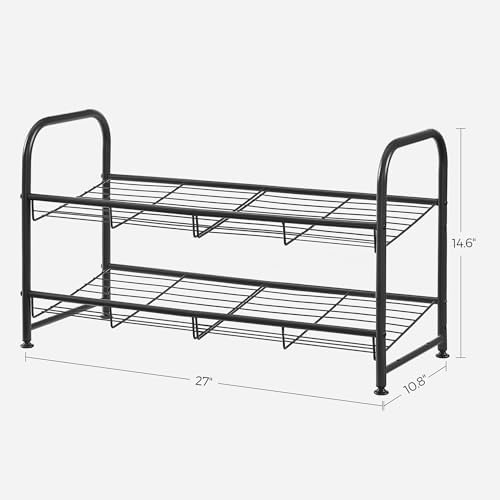SONGMICS 2-Tier Stackable Metal Shoe Rack, Holds Up to 8 Pairs of Shoes - Image 5