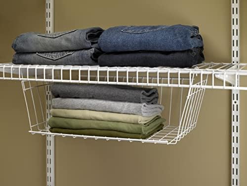 ClosetMaid Wire Hanging Shelf Basket for Storage, Organization in Closet or Pantry, No Assembly or Installation, Durable, White - Image 6