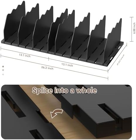 SOYO Adjustable Shelf Dividers for Closet, Purse Organizers for Bag, Black - Image 2