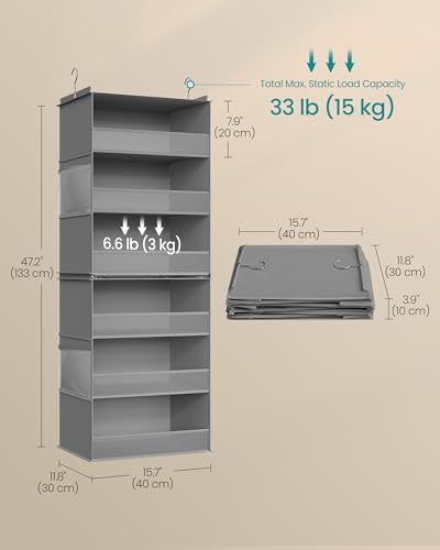 SONGMICS Widened Hanging Closet Organizer, 6-Tier, Separable，2 Pack - Image 2
