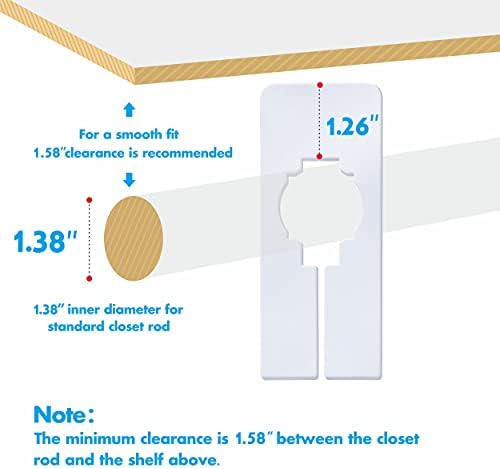 30 PCS Rectangular White Plastic Closet Dividers with a Bonus Marker, Writable and Reusable for Sorting Clothing Size, Color, Size 2” x 5.4’’(Inner Diameter 1.38”) - Image 2