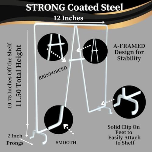 Evelots 10-Pack Wire Shelf Dividers, Clip-On Closet Organizers, Tall Steel - Image 5