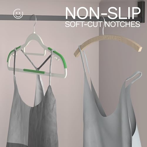 20 Pack Heavy Duty Plastic Hangers, Non Slip Clothes Hangers with Rubber Pads and 360° Hook - Thin Space Saving Hanger, Closet Organizer for Shirt, Pants, Suit, Skirt,Coat - Green - Image 5