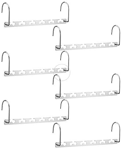Meetu Space Saving Hangers - Metal Clothes Hangers with 6X2 Slots, Magic Cascading Design, Updated Hooks (Pack of 6) by Meetu