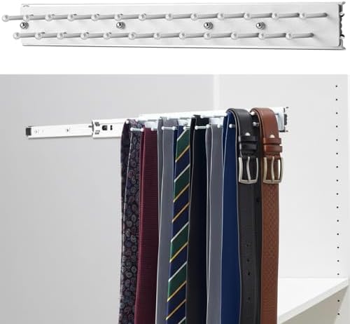 Blulu 1 Pcs 13.8'' Sliding Tie Rack Hangers for Closet, 25 Tie Each, Sliver by Blulu