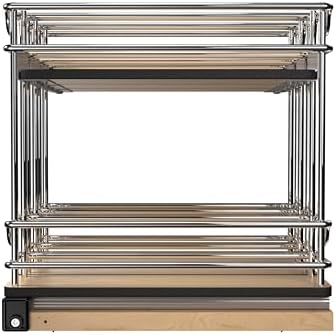Rev-A-Shelf 9" Pullout Organizer, 2 Tier Triple Narrow Upright Shelf, 5WU2-9N3-1 - Image 3
