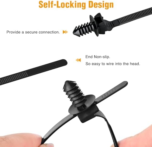 GOOACC Push Mount Cable Zip Ties Heavy Duty Nylon 4 Popular Sizes - Image 5