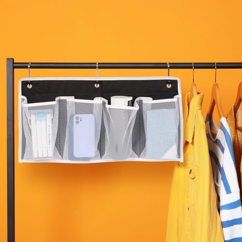 Pndeyo 1pc Bed Hanging Shoe Organizers with 3pcs Hooks, 22.44x11.61in,Black - Image 6