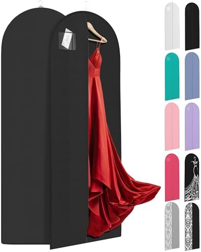 72" Long Dress Bags for Gowns - Wedding Dress Garment Bag for Dresses - Long Garment Bags for Hanging Clothes & Closet Storage - Durable Travel Bag for Women with ID Window by YourBags