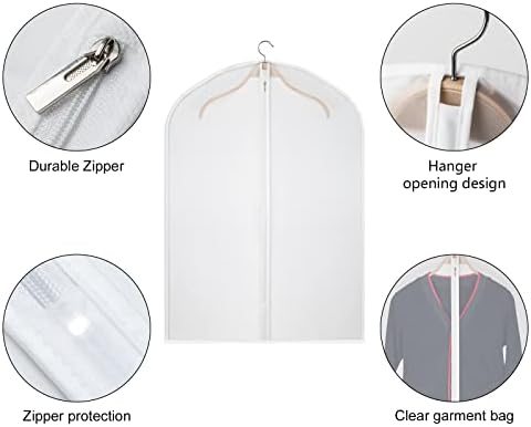32 Inch Garment Bag 12 Pack Suit Bag for Storage Clothes Cover - Image 4