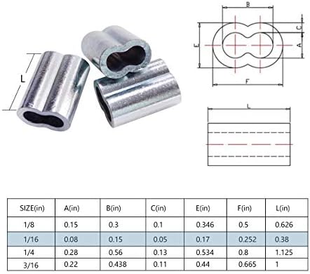 1/16 Cable Ferrule 200PCS, Aluminum Crimping Loop Sleeve for Wire Rope - Image 3