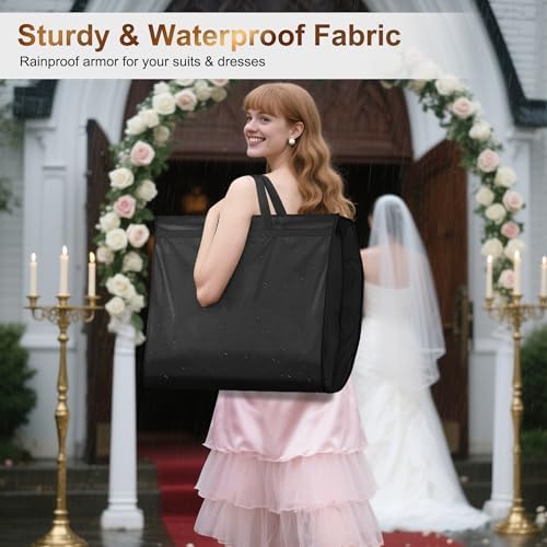 MISSLO 65" Long Garment Bags for Travel for Women 4" Gusseted Dress Bags for Gowns Waterproof Dress Protector Bag for Closet Storage Clothing Covers for Hanging Clothes Wedding Dresses Storage - Image 5