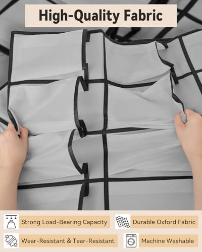 dodowin Over Door Shoe Organizers, 2 Pack, 24+40 Pockets, Black/Grey - Image 3