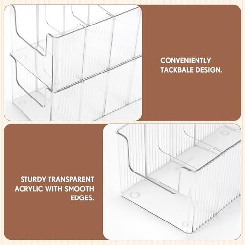 Junkin 4 Pcs Acrylic Belt Organizer with Adjustable 4 Compartments Clear Stackable Belt Holder for Men Leather Belts Storage Box for Closet Drawer Organization Multi-Purpose Display Bin with Inserts - Image 3