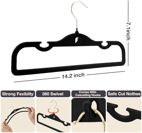 Velvet Pants Hangers 30 Pack Velvet Hangers Non Slip,for Pants Coat - Image 7