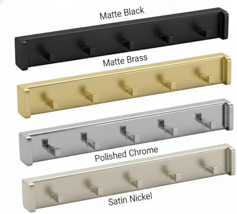 5-Hook Designer Wardrobe Reversible 11.75" Length Closet Belt Rack with 11" Retractable Pullout Extension and Installation Hardware (Matte Nickel) - Image 4