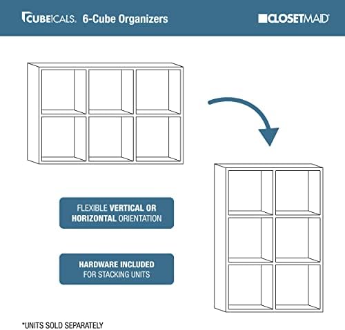 ClosetMaid Cubeicals 6 Cube Storage Shelf Organizer Bookshelf, Stackable, Vertical or Horizontal, Easy Assembly, Wood, White Finish - Image 5