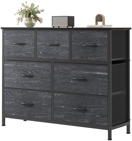 Sweetcrispy 7 Drawer Dresser for Bedroom Storage with Fabric Bins by Sweetcrispy