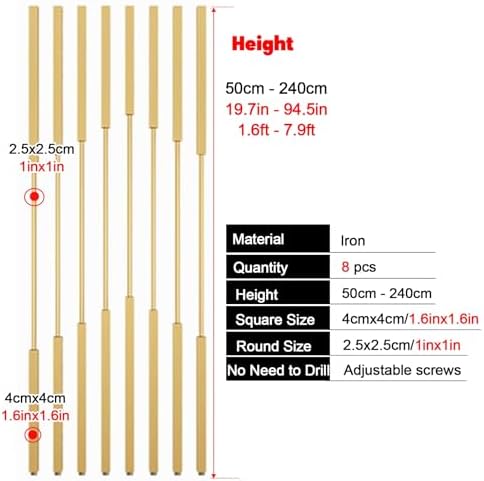 8 x Metal Room Dividers, Adjustable Heights Floor-to-Ceiling Tiles, Office Privacy Screens, 2/3/4/5/6/7/8ft High, Easy to Install Partition - Image 2
