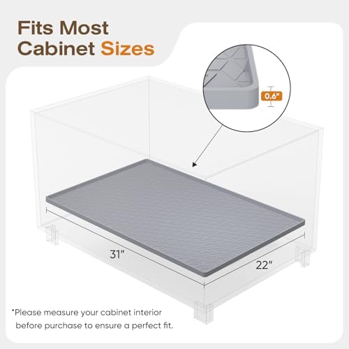 TRZZ Waterproof Under Sink Mat, 31"x22", Drip Tray Shelf Liner, Light Blue - Image 2