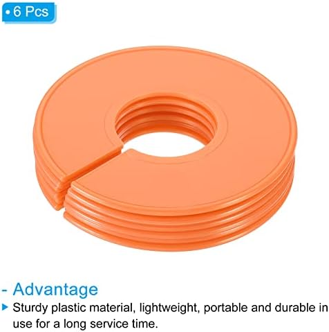 PATIKIL Clothes Dividers, 6 Pack Closet Clothing Rack Size Dividers Blank Labels Sorting Round Separator for Closet, Orange - Image 3