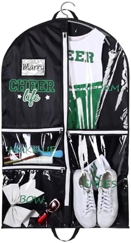 Blushtier 40" Cheer Uniform Garment Bag Cheerleading, Black,Green by Blushtier