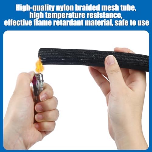 Pangda 50ft Split Wire Loom Tubing Flame Retardant Braided Cable Sleeve - Image 3