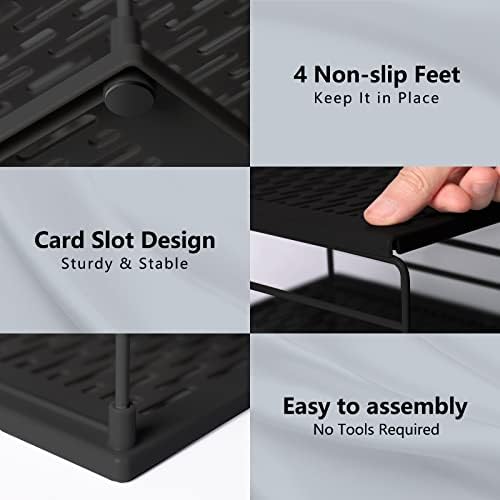 Adjustable Pantry Organizers and Storage - Steel Wire & Plastic Saran Wrap Holder, Black, 10.75 in x 12 in x 9.25 in - Image 4
